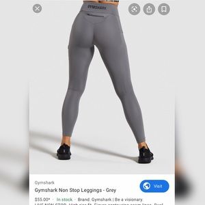 NWT Gymshark Non Stop Leggings- Grey